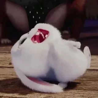 🤔 b298a6bb Snowball The Secret Life of Pets กระต่าย, สีขาว, น่ารัก, สัตว์เลี้ยง, สัตว์, การ์ตูน whatsapp sticker