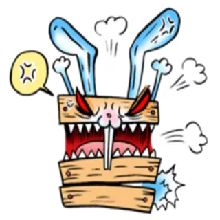 🤬 1eef268a królik, zły, kreskówka, naklejka, śmieszne, zwierzę telegram sticker