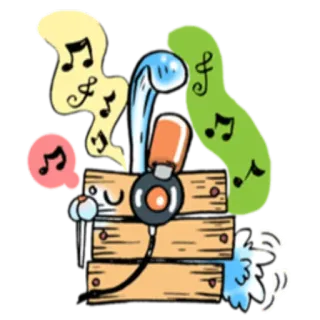 🎧 8a9b7cd5 muzyka, mikrofon, dźwięk, nuty, śpiew, występ telegram sticker