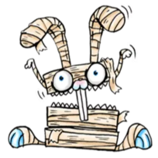 🤯 d9f413fe Kreskówka, Królik, Króliczek, Potwór, Bandaż, Zombie telegram sticker