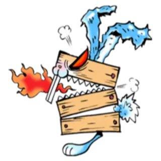 🐲 f2ad7f40 pudełko, zęby, gniew, ogień, błyskawica, kreskówka, agresja telegram sticker