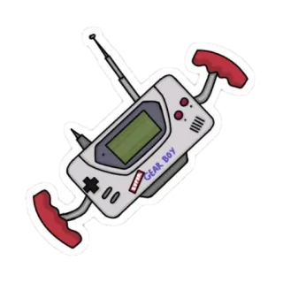 🎸 217cffbc GEAR BOY เกมบอย, เครื่องเล่นเกม, เรโทร, อุปกรณ์, จอย, พกพา telegram sticker