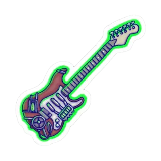 🎸 72b45eca กีตาร์, ดนตรี, เครื่องดนตรี, ไฟฟ้า telegram sticker
