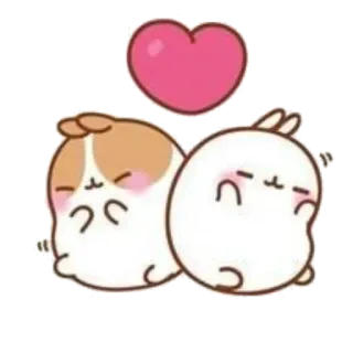 ☁️ 0ebbd1a3 cute, love, heart, kawaii, animal, cartoon telegram sticker