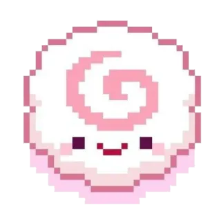 💞 5267fbb3 roll cake, dessert, kawaii, cute, pixel art, food, sweet, pastry telegram sticker