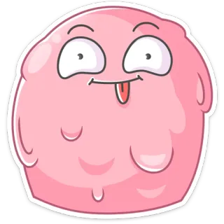 😛 07abab9a 방울, 핑크, 바보, 혀, 만화, 얼빵, 귀여운 telegram sticker