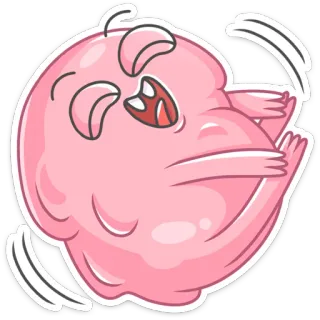 😄 2d200c21 만화, 분홍색, 둥근, 캐릭터, 귀여운, 애니메이션 telegram sticker