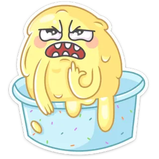 😠 3892517c 만화, 가운데 손가락, 무례한, 모욕적인, 불쾌한, 태도, 방울 telegram sticker