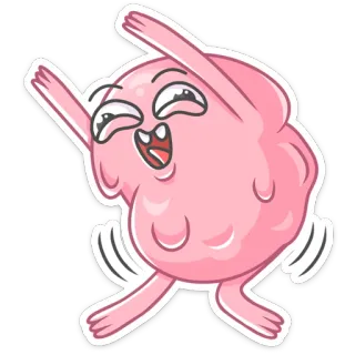 💃 f5cf2311 블롭, 분홍색, 춤추는, 신나는, 만화, 행복한 telegram sticker