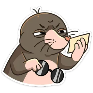 👀 923c82ef 鼹鼠, 卡通, 动物, 生气 telegram sticker
