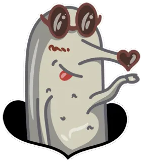 ❤ 37b0cb0c Kreskówka, Postać, Okulary przeciwsłoneczne, Serce, Słodkie telegram sticker