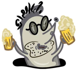 🍻 d4dbb216 Kreskówka, Piwo, Picie, Impreza, Śmieszne, Świętowanie telegram sticker