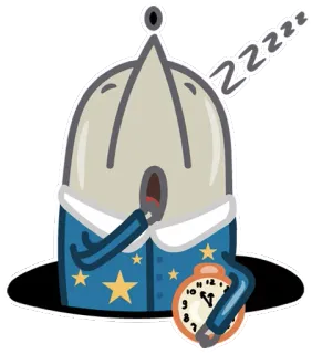 😴 e6978748 ZZZZZZ sen, zzz, kreskówka, budzik, śpiący, zmęczony telegram sticker