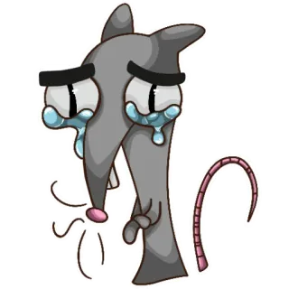 😭 f85c6b3a topo, triste, piangere, cartone animato, animale, grigio, lacrime telegram sticker