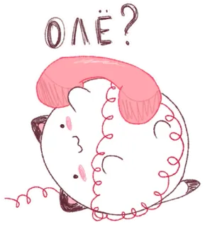 🤳 cc3df90f ОЛЁ? kucing, telepon, imut, kartun, pertanyaan telegram sticker