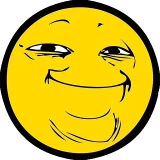 🙂 55e4fbbc Emoji, Sorriso irônico, Rosto amarelo, Meme telegram sticker