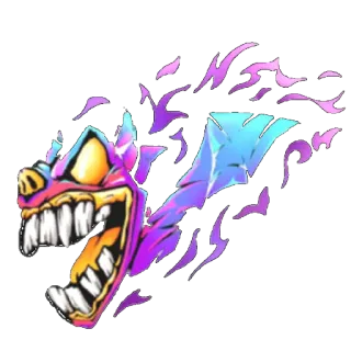 😄 03e07589 animal, monstro, desenho animado, roxo, azul, zangado telegram sticker