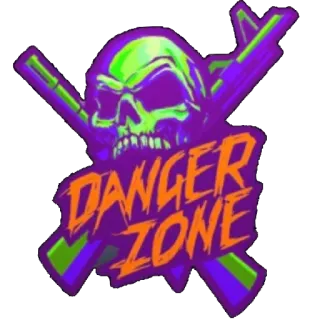 😄 a8a5aac5 DANGER ZONE caveira, perigo, armas, risco, aviso telegram sticker