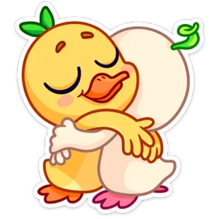 🤗 74d3f2a1 утёнок, животное, мультфильм, милый, иллюстрация, наклейка whatsapp sticker