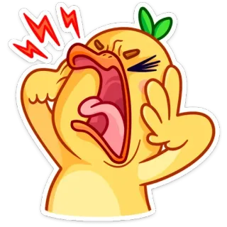 🤬 7f1d657e утка, злой, мультик, кричащий, эмодзи, выражение, расстроенный whatsapp sticker
