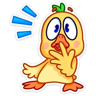 😳 b83105f9 утка, милый, животное, мультфильм, наклейка, эмодзи whatsapp sticker