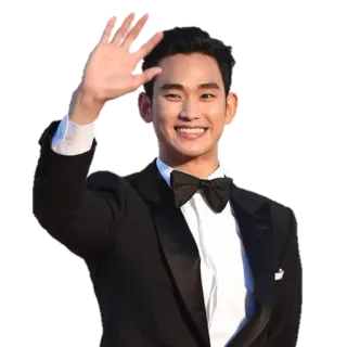 👋 72bd40d5 Kim Soo-hyun 俳優, 男性, 有名人, 韓国, タキシード, 手を振る telegram sticker