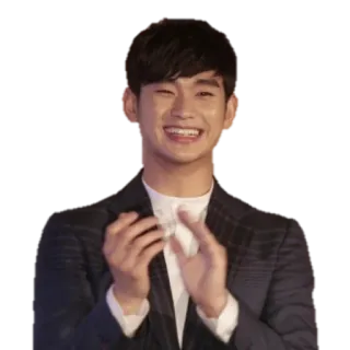 👏 78f84f64 Kim Soo-hyun 俳優, 韓国, 拍手, 笑顔, 男性 telegram sticker