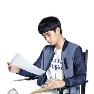📚 79212c43 PLACE 男性, 座る, 紙, 読書 telegram sticker