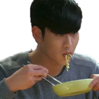 🍜 aebb648e 食事, 食べ物, 麺, 男, 丼, 箸 telegram sticker