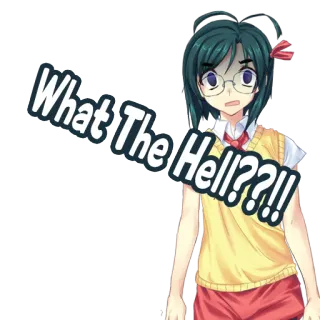 😨 0fd6b163 What The Hell??!! 动漫, 女学生, 表情, 震惊 telegram sticker