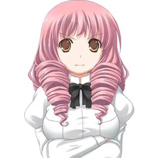 😠 9b8fc112 动漫, 女孩, 粉色头发, 生气, 角色 telegram sticker