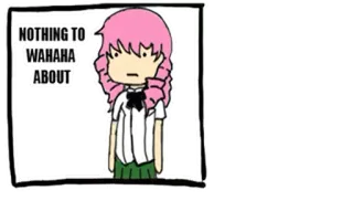 😕 c54adde0 NOTHING TO WAHAHA ABOUT 卡通, 动漫, 角色, 粉色头发 telegram sticker