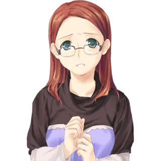 😧 c6dc72f2 动漫, 女人, 女孩, 肖像, 悲伤, 担心 telegram sticker