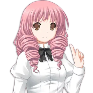 ☝ cfdc8111 动漫, 卡通, 女孩, 可爱, 粉色头发, 蝴蝶结 telegram sticker