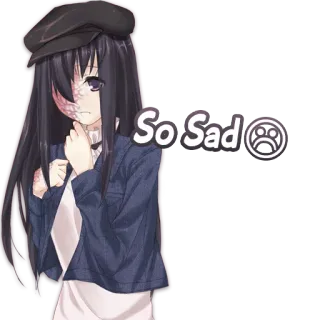 😔 e867e71f So Sad 悲伤, 动漫, 女孩, 哭泣, 情感 telegram sticker