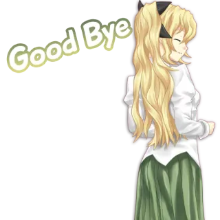 ✋ ee4e2d37 Good Bye 再见, 告别, 女孩, 卡通, 说再见 telegram sticker
