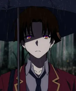 🌟 027837ad 动漫, 下雨, 肖像, 雨伞 telegram sticker