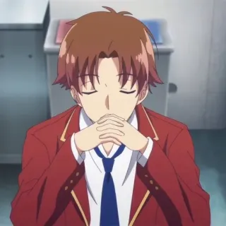 🌟 31e63a41 Ayanokoji Kiyotaka Classroom of the Elite 动漫, 实力至上主义教室, 绫小路清隆, 角色, 严肃, 学生 telegram sticker