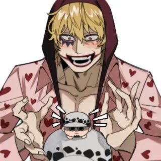 ❤️ 665c1b40 Donquixote Doflamingo One Piece Anime, One Piece, Doflamingo, Donquixote Doflamingo, Nụ cười, Fan art telegram sticker