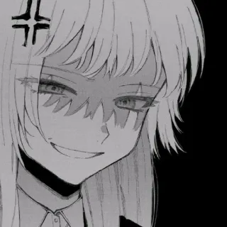 🙂 323062e7 Anime, Manga, Enojado, Expresión, Retrato, Sonrisa burlona telegram sticker