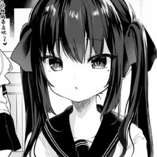 😶 517c3b65 奶茶店去吧～ Anime, Manga, Chica, Uniforme escolar, Coletas, Lindo telegram sticker