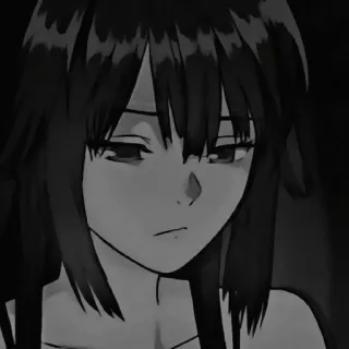 😕 837e9ee0 Anime, Triste, Chica, Oscuro, Monocromo, Retrato telegram sticker