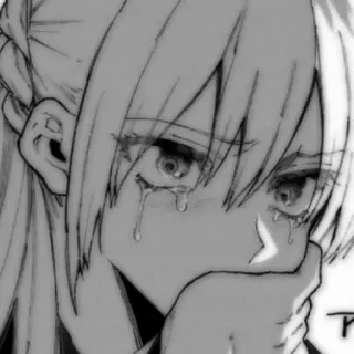 😭 d31c25b9 anime, chica, llorando, triste, manga, emocional, lágrimas telegram sticker