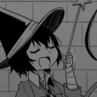 🕷️ 7db0957a Anime, Personaje, Sombrero de bruja, Estrella, Dibujo animado telegram sticker