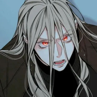 🧬 28f5435e Anime, Postać, czerwone oczy, długie włosy whatsapp sticker