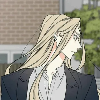 🧬 33827a7a mężczyzna, blond włosy, garnitur, portret, styl anime whatsapp sticker