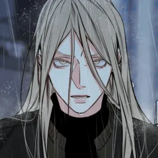 🧬 68a37e87 mężczyzna, długie włosy, anime, portret whatsapp sticker