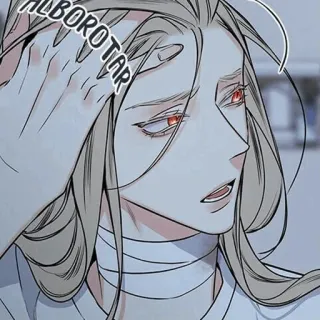 🧬 7c4cf0e3 ALBOROTAR Anime, Manga, Zły, Mężczyzna, Jasne włosy whatsapp sticker