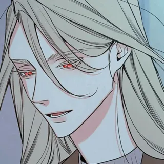 🧬 85060234 mężczyzna, długie włosy, czerwone oczy, męski, twarz whatsapp sticker