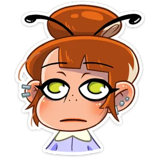 😐 0ba592a7 dessin animé, anime, sticker, fille, art numérique, personnage telegram sticker
